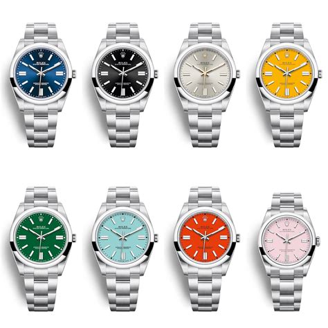 rolex oyster perpetual color chart